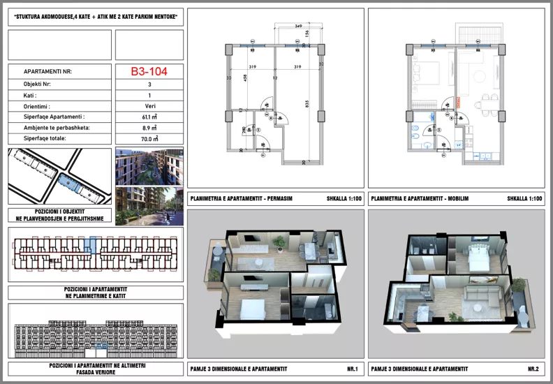 2 pokoje, apartament 61,10 m², piętro 1, oferta nr B3/104, Palm Paradise, Querret