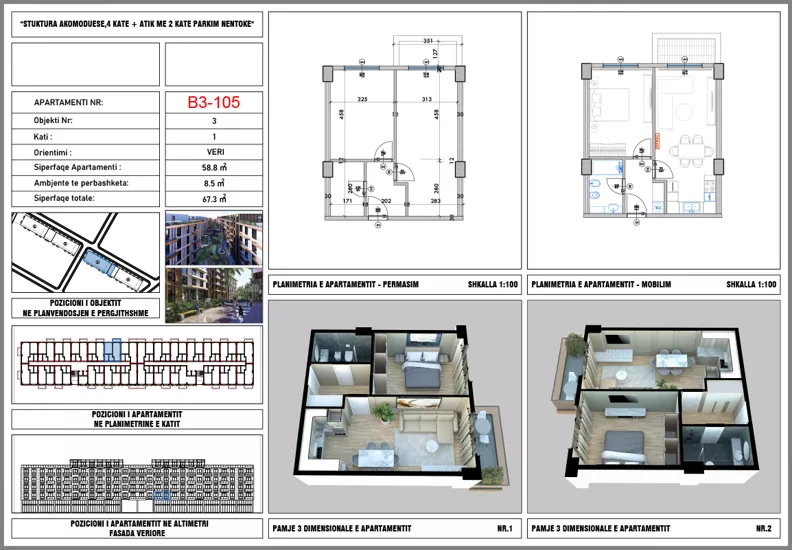 2 pokoje, apartament 58,80 m², piętro 1, oferta nr B3/105, Palm Paradise, Querret
