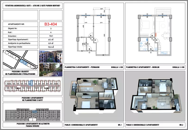 2 pokoje, apartament 61,10 m², piętro 4, oferta nr B3/404, Palm Paradise, Querret