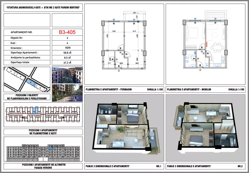 2 pokoje, apartament 58,80 m², piętro 4, oferta nr B3/405, Palm Paradise, Querret