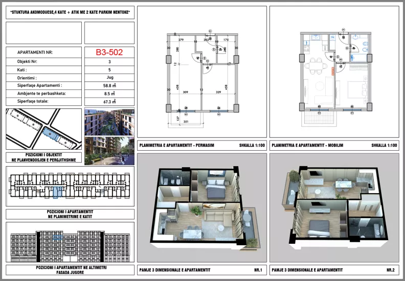 2 pokoje, apartament 58,80 m², piętro 5, oferta nr B3/502, Palm Paradise, Querret