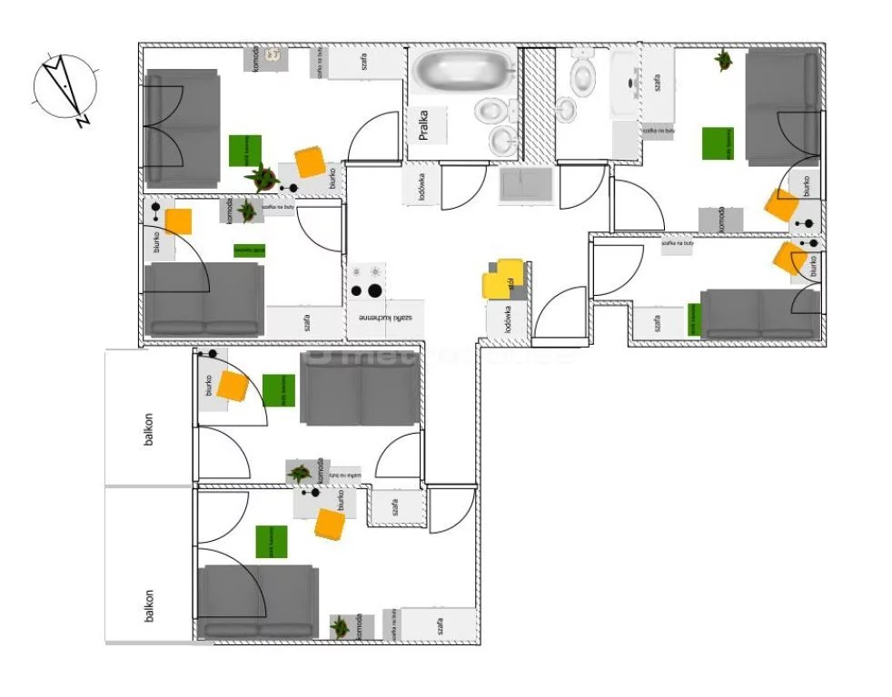 Apartament na sprzedaż, 69,80 m², 6 pokoi, piętro 3, oferta nr LEFO097