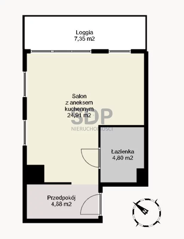 Apartament na sprzedaż, 34,59 m², 1 pokój, piętro 1, oferta nr 30831