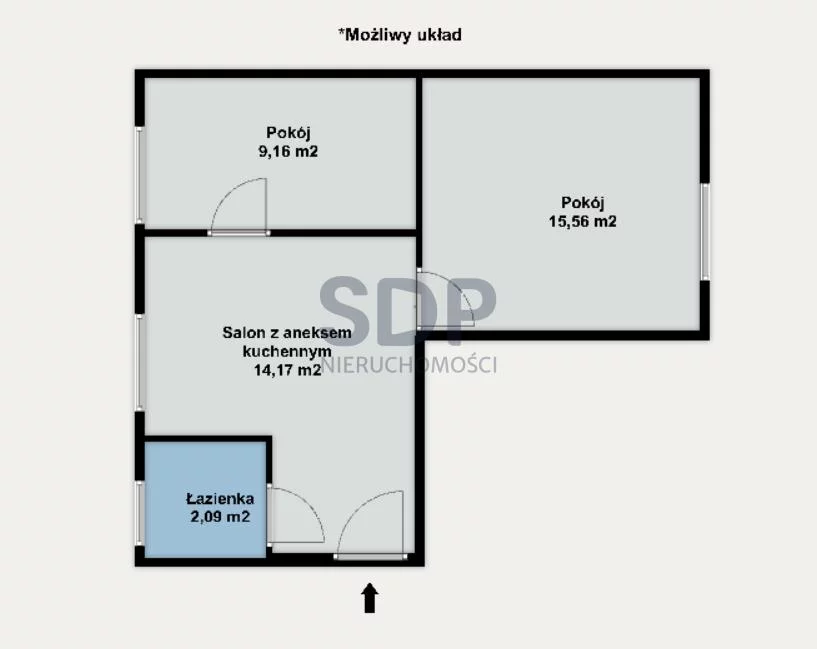 Apartament na sprzedaż, 42,00 m², 2 pokoje, piętro 1, oferta nr 34265