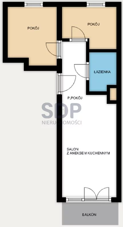Apartament na sprzedaż, 55,38 m², 3 pokoje, piętro 1, oferta nr 31668