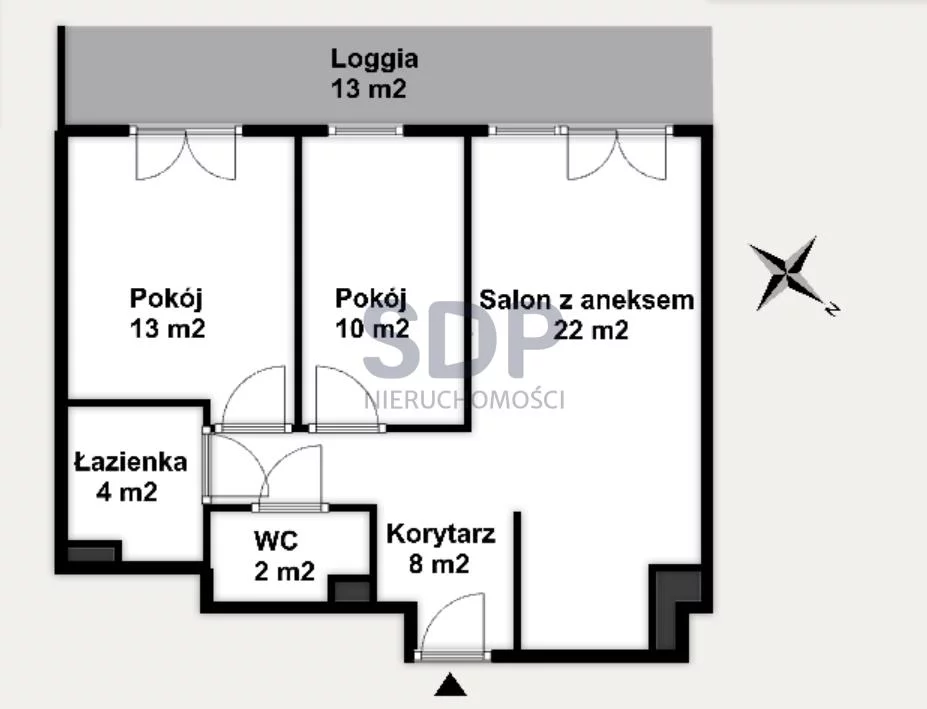 Apartament na sprzedaż, 61,61 m², 3 pokoje, piętro 1, oferta nr 33500