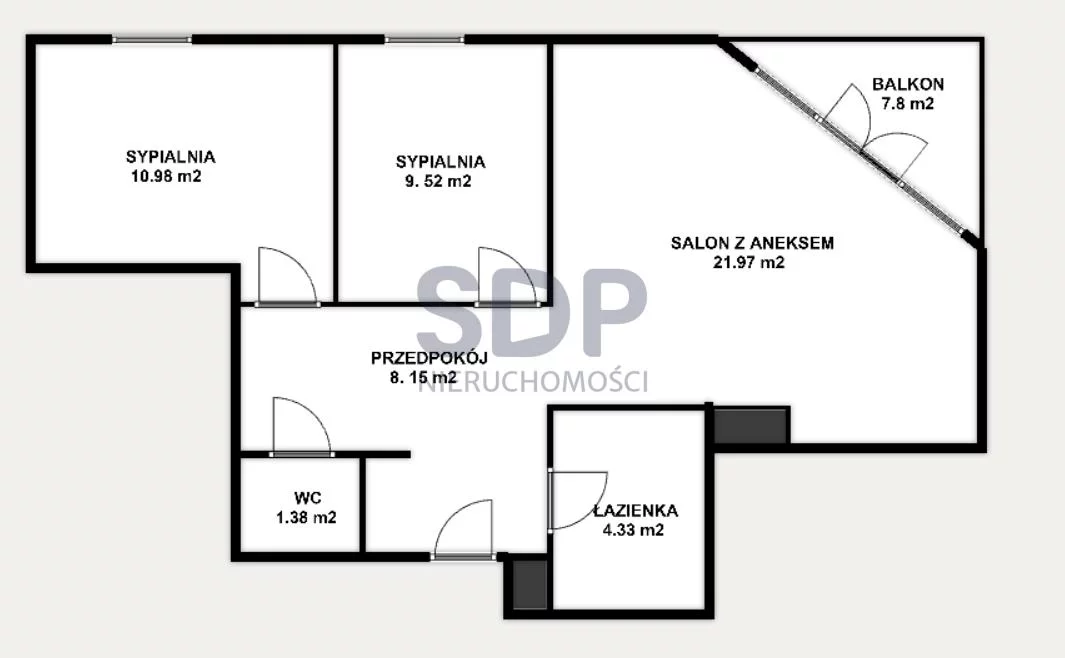 Apartament na sprzedaż, 56,33 m², 3 pokoje, piętro 3, oferta nr 32511