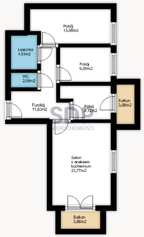 Apartament na sprzedaż, 73,29 m², 4 pokoje, piętro 1, oferta nr 31733