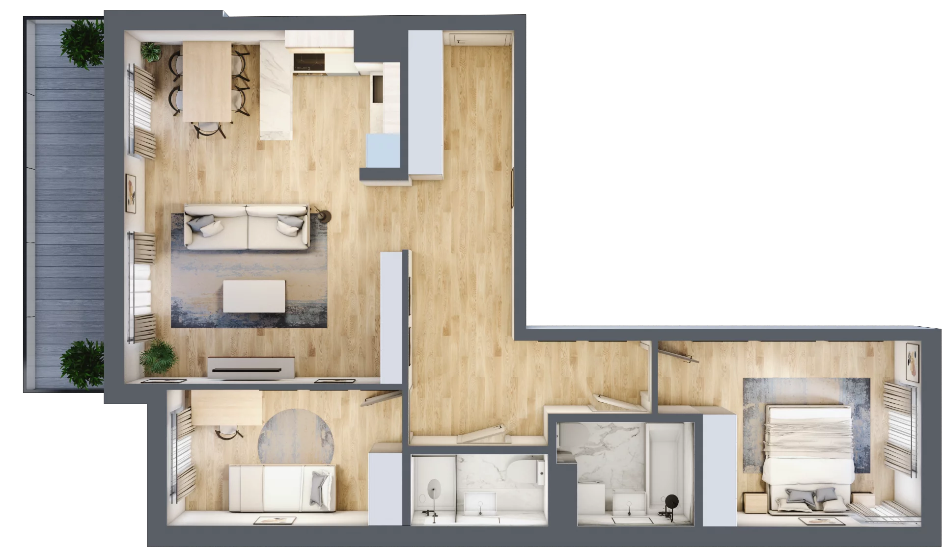 3 pokoje, mieszkanie 78,42 m², piętro 1, oferta nr A.22, Hi Mokotów, Warszawa, Ursynów, Wyczółki, ul. Bokserska 63