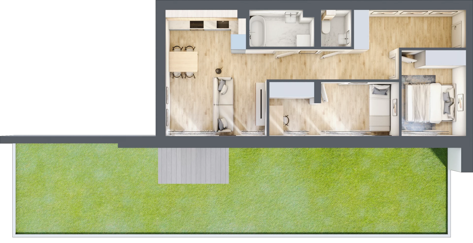 3 pokoje, mieszkanie 57,06 m², parter, oferta nr M01, Srebrzyńska Park IV, Łódź, Polesie, ul. Srebrzyńska 107