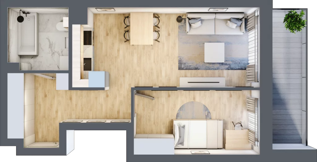 2 pokoje, mieszkanie 45,56 m², piętro 1, oferta nr M11, Srebrzyńska Park IV, Łódź, Polesie, ul. Srebrzyńska 107