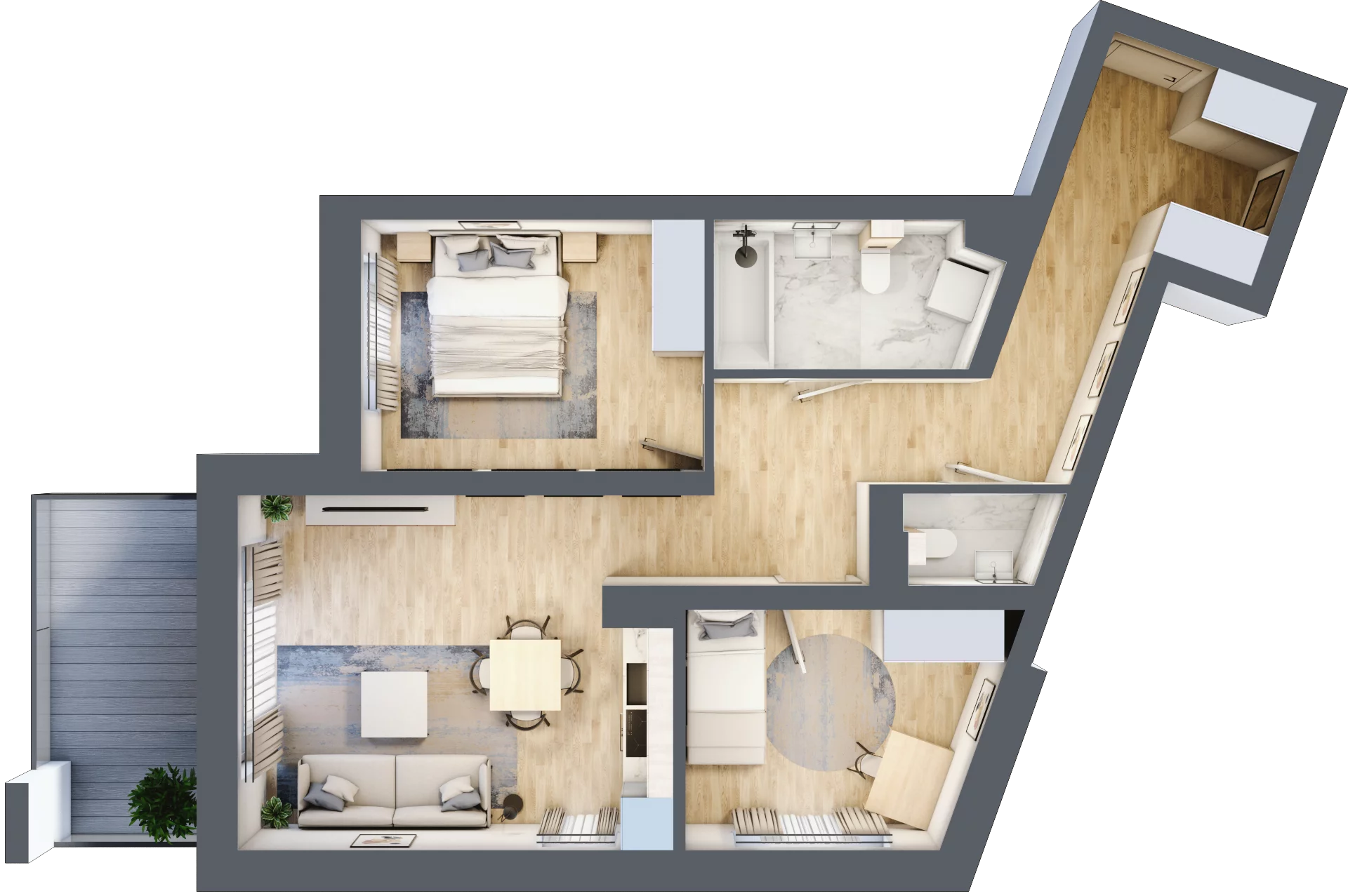 3 pokoje, mieszkanie 63,28 m², piętro 1, oferta nr M12, Srebrzyńska Park IV, Łódź, Polesie, ul. Srebrzyńska 107