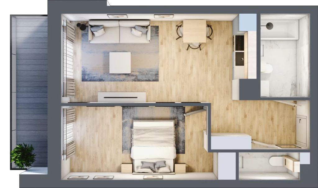 2 pokoje, mieszkanie 47,47 m², piętro 1, oferta nr M17, Srebrzyńska Park IV, Łódź, Polesie, ul. Srebrzyńska 107