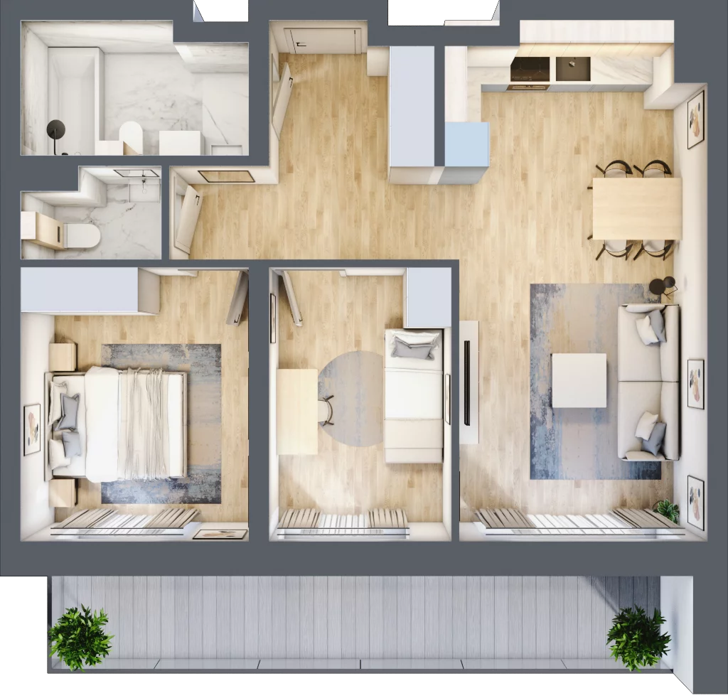 3 pokoje, mieszkanie 60,43 m², piętro 1, oferta nr M18, Srebrzyńska Park IV, Łódź, Polesie, ul. Srebrzyńska 107