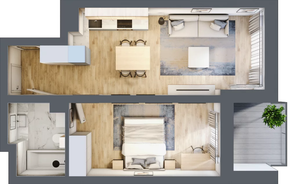 2 pokoje, mieszkanie 43,70 m², piętro 2, oferta nr M27, Srebrzyńska Park IV, Łódź, Polesie, ul. Srebrzyńska 107