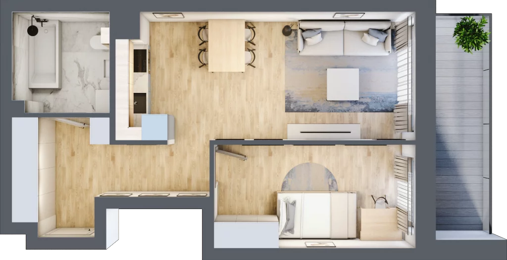 2 pokoje, mieszkanie 45,61 m², piętro 2, oferta nr M30, Srebrzyńska Park IV, Łódź, Polesie, ul. Srebrzyńska 107