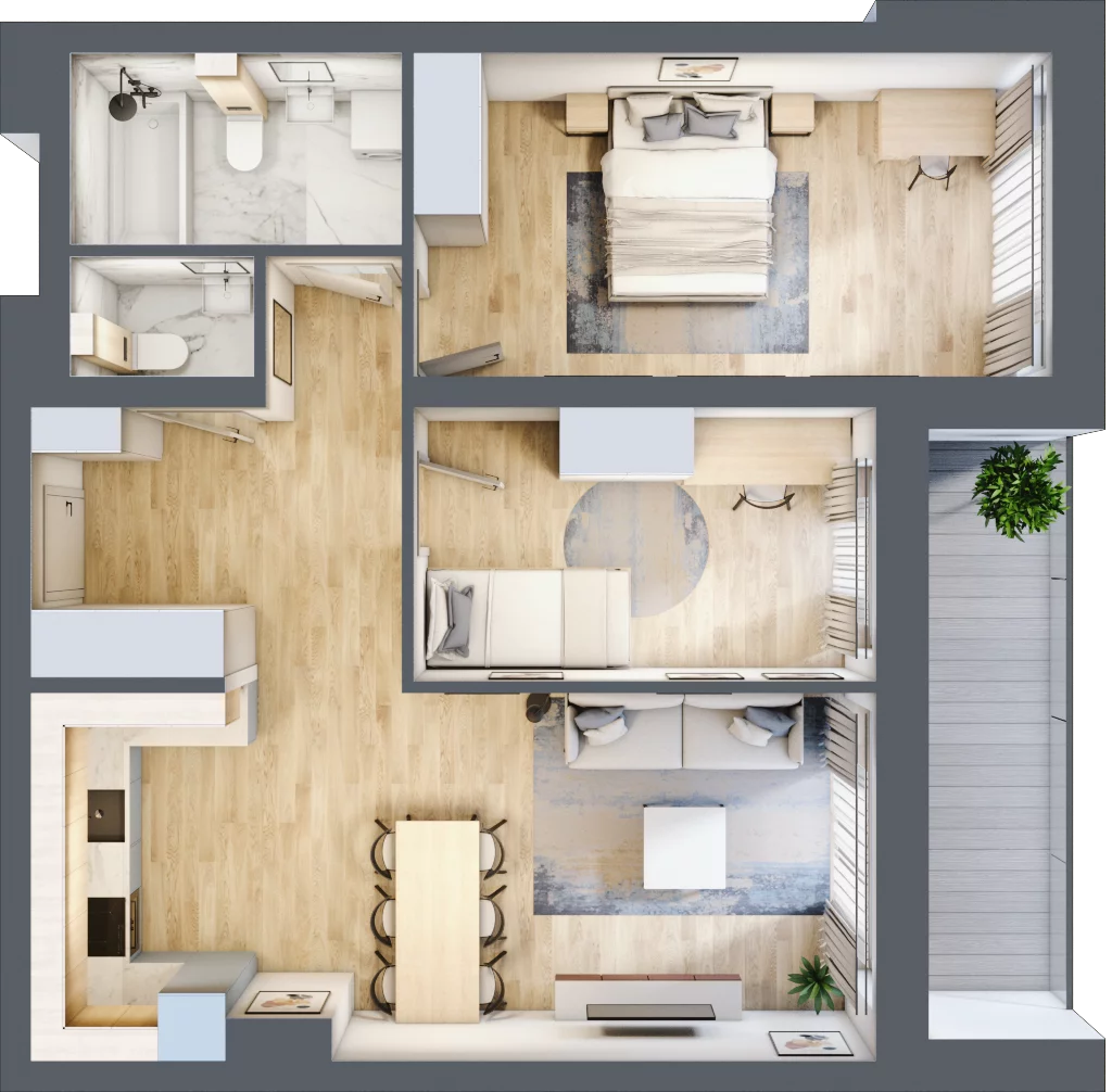 3 pokoje, mieszkanie 67,90 m², piętro 3, oferta nr M47, Srebrzyńska Park IV, Łódź, Polesie, ul. Srebrzyńska 107
