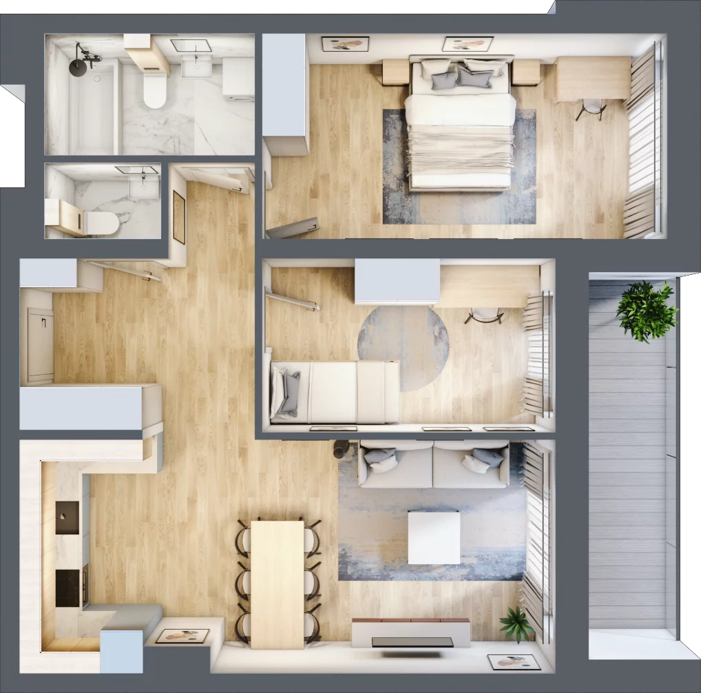 3 pokoje, mieszkanie 67,90 m², piętro 5, oferta nr M85, Srebrzyńska Park IV, Łódź, Polesie, ul. Srebrzyńska 107