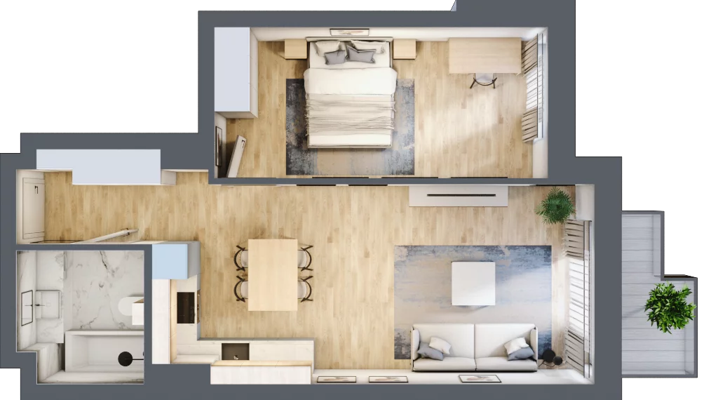 2 pokoje, mieszkanie 49,40 m², piętro 5, oferta nr M86, Srebrzyńska Park IV, Łódź, Polesie, ul. Srebrzyńska 107