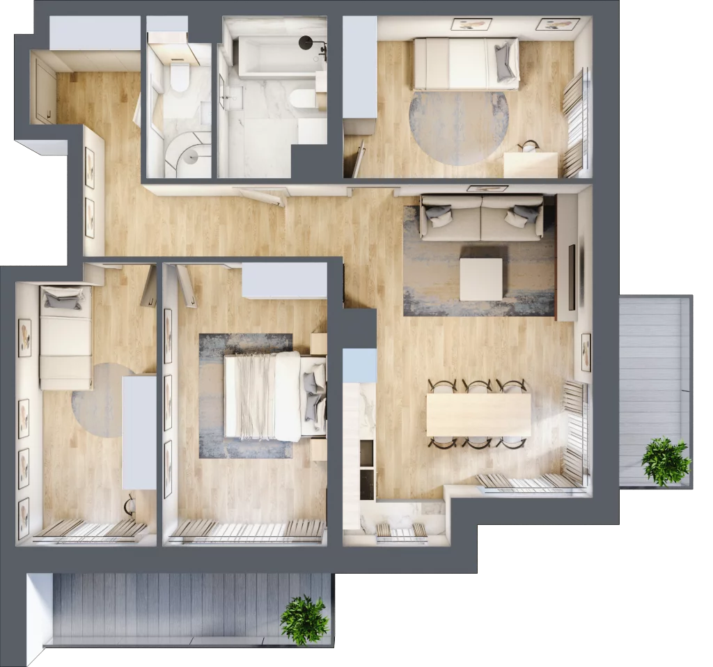 4 pokoje, mieszkanie 83,59 m², piętro 5, oferta nr M87, Srebrzyńska Park IV, Łódź, Polesie, ul. Srebrzyńska 107