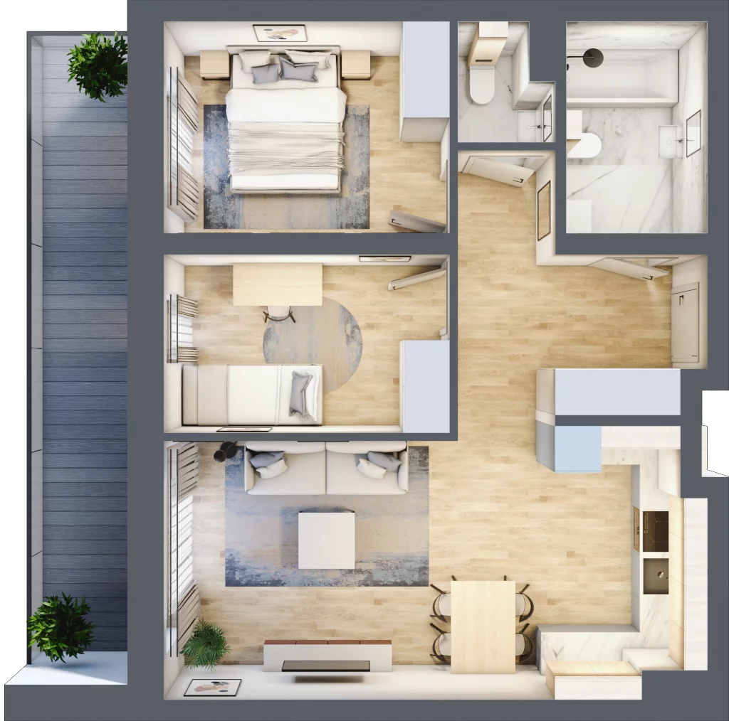 3 pokoje, mieszkanie 57,62 m², piętro 5, oferta nr M91, Srebrzyńska Park IV, Łódź, Polesie, ul. Srebrzyńska 107