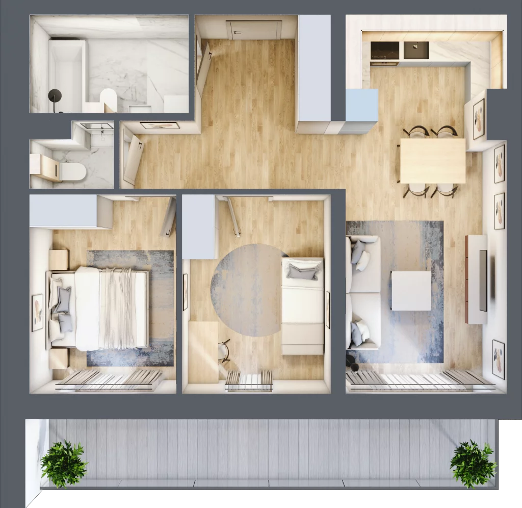 3 pokoje, mieszkanie 58,70 m², piętro 5, oferta nr M92, Srebrzyńska Park IV, Łódź, Polesie, ul. Srebrzyńska 107