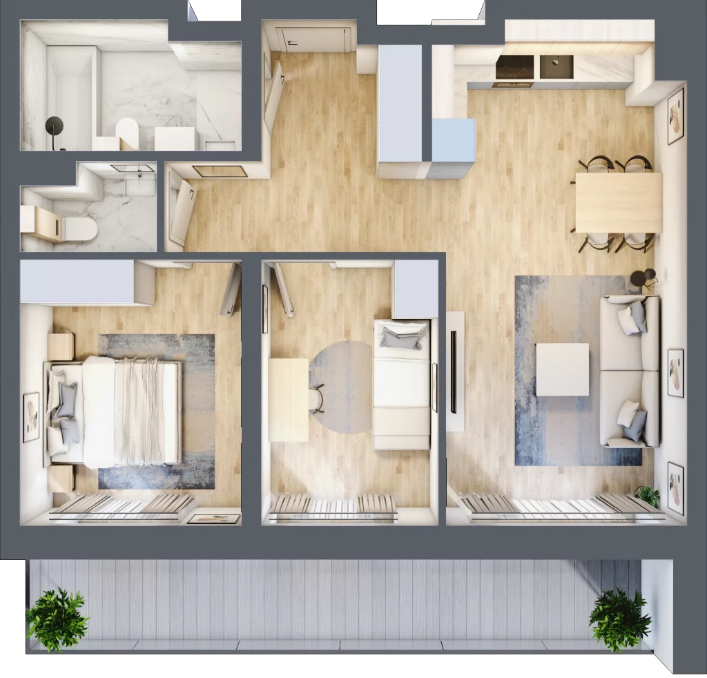 3 pokoje, mieszkanie 60,43 m², piętro 5, oferta nr M94, Srebrzyńska Park IV, Łódź, Polesie, ul. Srebrzyńska 107