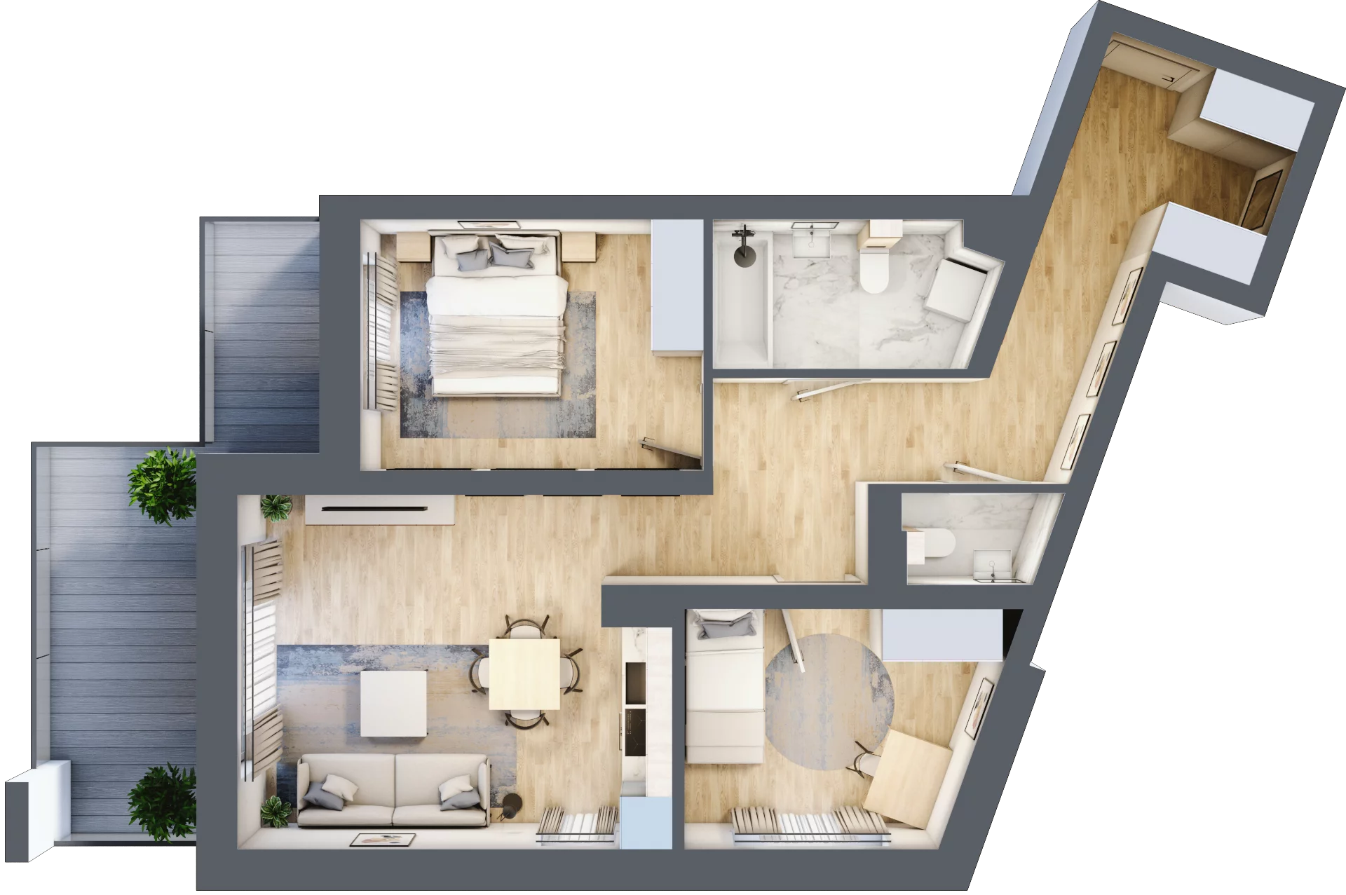 3 pokoje, mieszkanie 63,28 m², piętro 6, oferta nr M107, Srebrzyńska Park IV, Łódź, Polesie, ul. Srebrzyńska 107