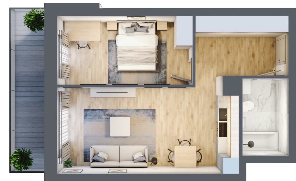 2 pokoje, mieszkanie 47,76 m², piętro 6, oferta nr M109, Srebrzyńska Park IV, Łódź, Polesie, ul. Srebrzyńska 107