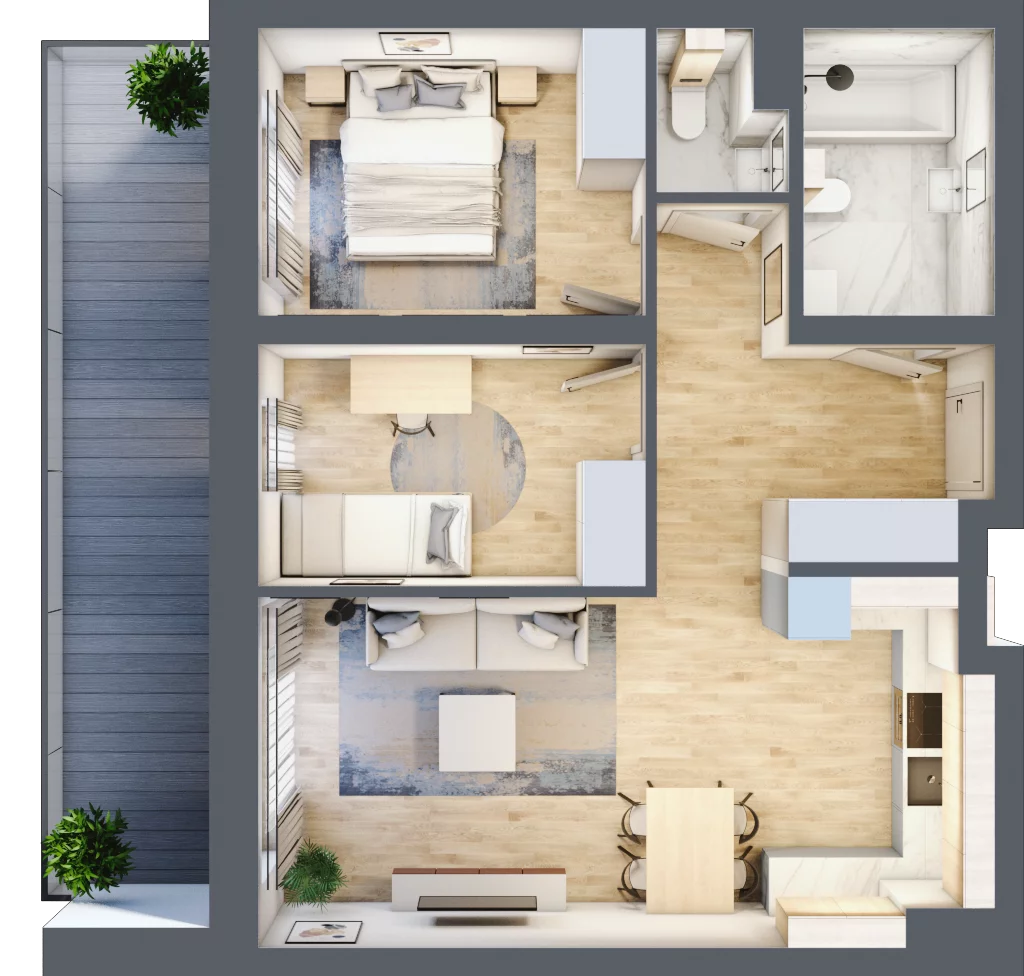 3 pokoje, mieszkanie 57,62 m², piętro 6, oferta nr M110, Srebrzyńska Park IV, Łódź, Polesie, ul. Srebrzyńska 107