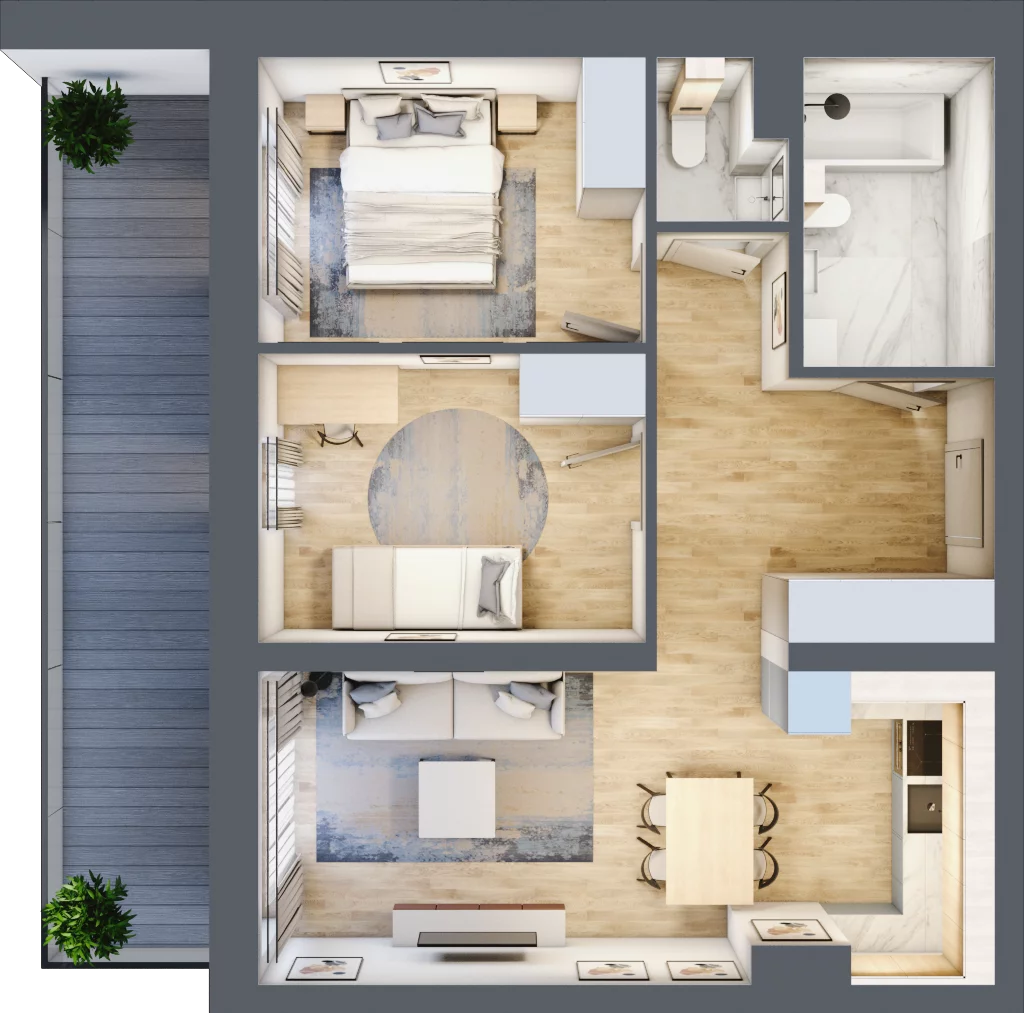 3 pokoje, mieszkanie 58,70 m², piętro 6, oferta nr M111, Srebrzyńska Park IV, Łódź, Polesie, ul. Srebrzyńska 107