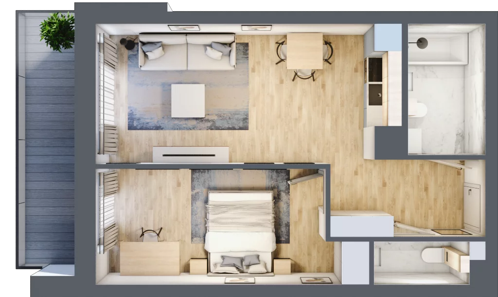 2 pokoje, mieszkanie 47,47 m², piętro 6, oferta nr M112, Srebrzyńska Park IV, Łódź, Polesie, ul. Srebrzyńska 107