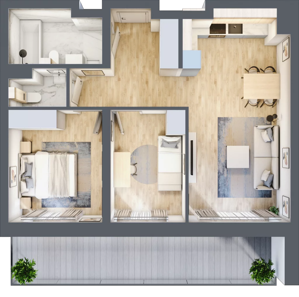3 pokoje, mieszkanie 60,43 m², piętro 6, oferta nr M113, Srebrzyńska Park IV, Łódź, Polesie, ul. Srebrzyńska 107