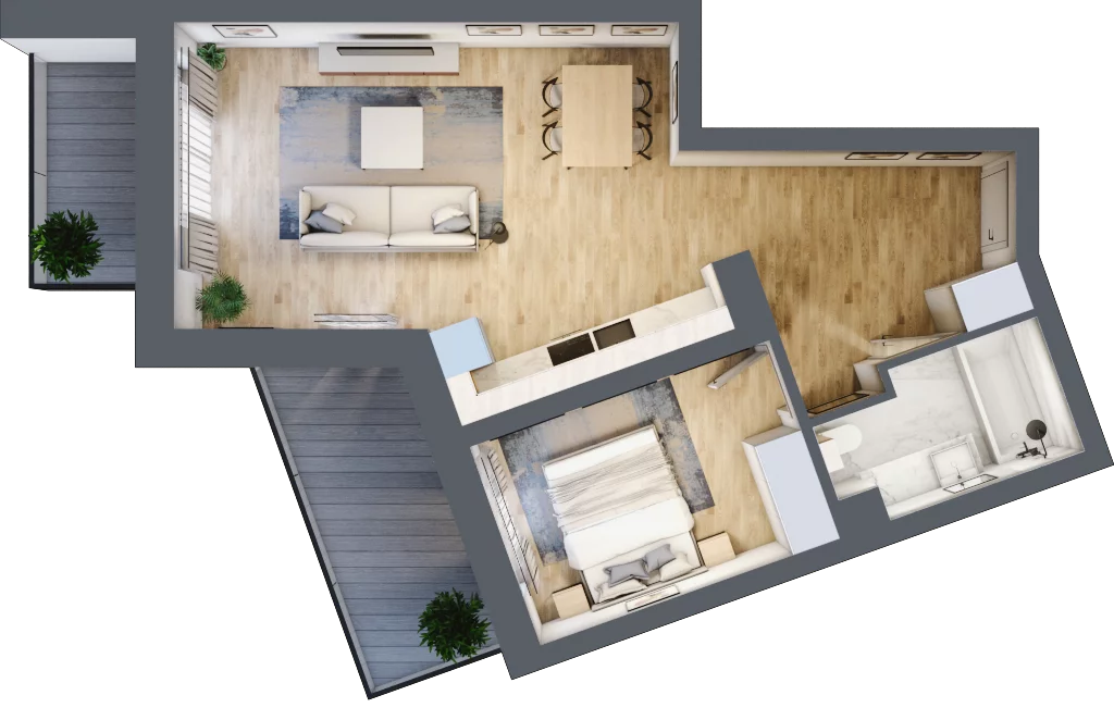 2 pokoje, mieszkanie 49,65 m², piętro 6, oferta nr M114, Srebrzyńska Park IV, Łódź, Polesie, ul. Srebrzyńska 107