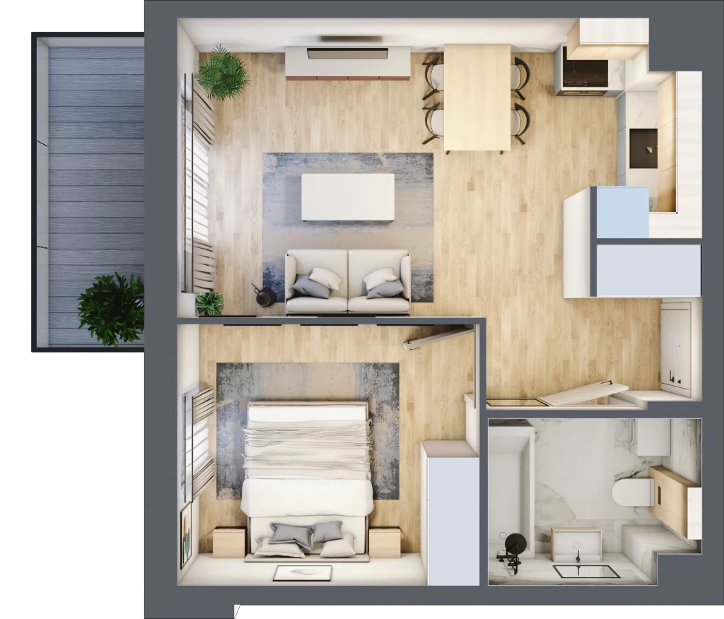2 pokoje, mieszkanie 39,19 m², piętro 1, oferta nr A.2.1, Silva Straszyn, Straszyn, ul. Boczna/Starogardzka