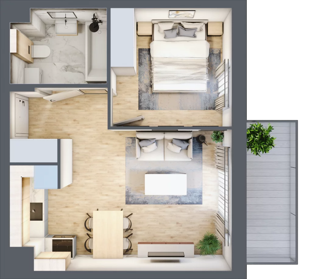 2 pokoje, mieszkanie 37,41 m², piętro 3, oferta nr A.4.6, Silva Straszyn, Straszyn, ul. Boczna/Starogardzka