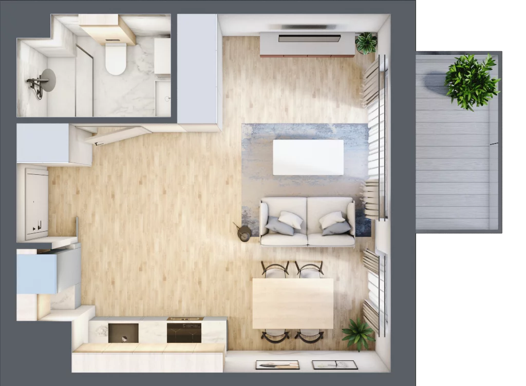 1 pokój, mieszkanie 29,96 m², piętro 1, oferta nr A.2.5, Silva Straszyn, Straszyn, ul. Boczna/Starogardzka