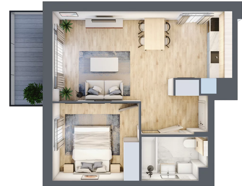 2 pokoje, mieszkanie 42,50 m², piętro 3, oferta nr A.4.2, Silva Straszyn, Straszyn, ul. Boczna/Starogardzka