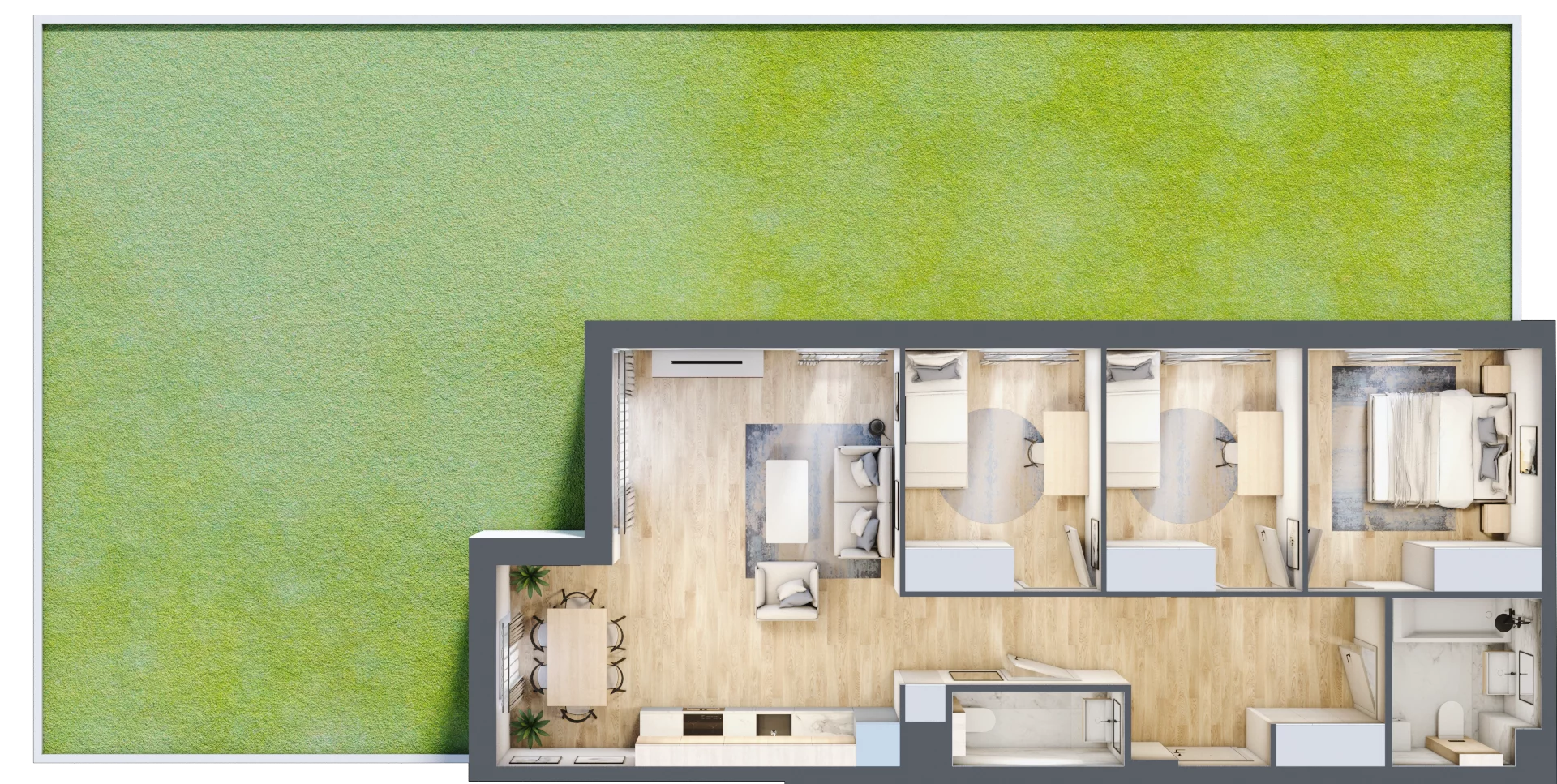 4 pokoje, mieszkanie 77,77 m², parter, oferta nr B.1.4, Silva Straszyn, Straszyn, ul. Boczna/Starogardzka
