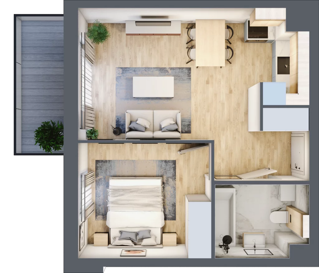 2 pokoje, mieszkanie 39,19 m², piętro 3, oferta nr B.4.1, Silva Straszyn, Straszyn, ul. Boczna/Starogardzka