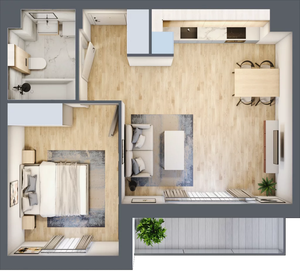 2 pokoje, mieszkanie 45,22 m², piętro 2, oferta nr C.3.5, Silva Straszyn, Straszyn, ul. Boczna/Starogardzka