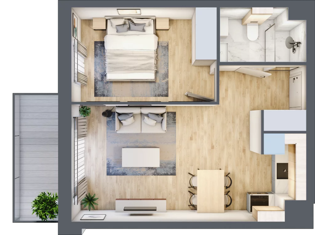 2 pokoje, mieszkanie 40,90 m², piętro 2, oferta nr C.3.3, Silva Straszyn, Straszyn, ul. Boczna/Starogardzka