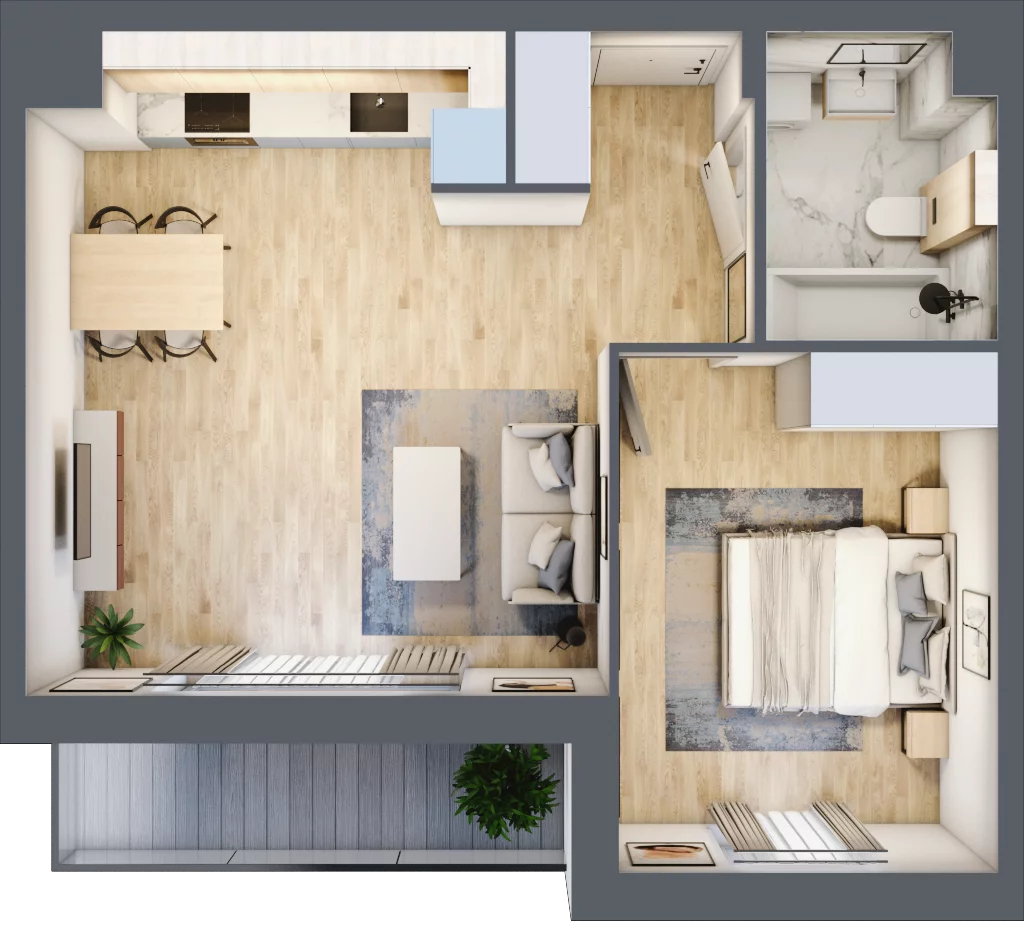 2 pokoje, mieszkanie 45,22 m², piętro 2, oferta nr C.3.4, Silva Straszyn, Straszyn, ul. Boczna/Starogardzka