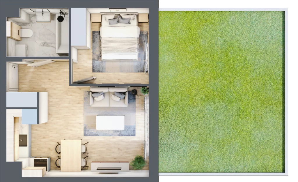2 pokoje, mieszkanie 37,41 m², parter, oferta nr D.1.1, Silva Straszyn, Straszyn, ul. Boczna/Starogardzka