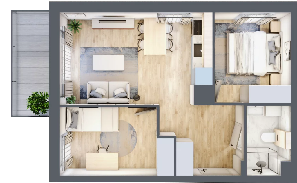 3 pokoje, mieszkanie 46,26 m², piętro 3, oferta nr D.4.9, Silva Straszyn, Straszyn, ul. Boczna/Starogardzka