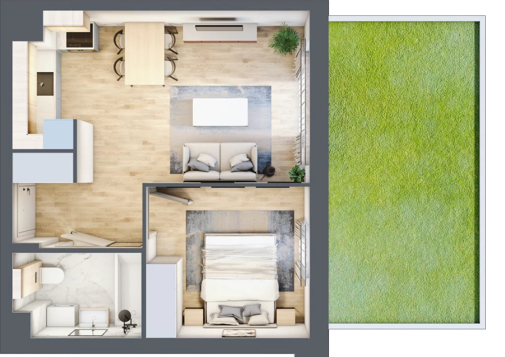 2 pokoje, mieszkanie 38,55 m², parter, oferta nr D.1.10, Silva Straszyn, Straszyn, ul. Boczna/Starogardzka