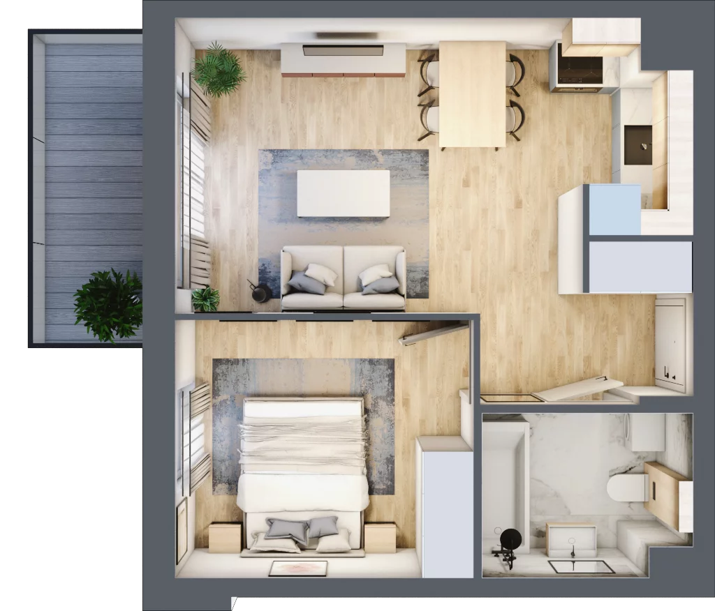 2 pokoje, mieszkanie 39,19 m², piętro 2, oferta nr D.3.1, Silva Straszyn, Straszyn, ul. Boczna/Starogardzka
