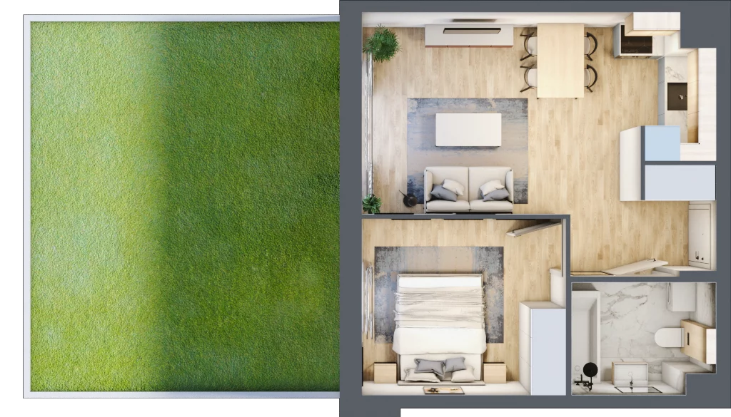 2 pokoje, mieszkanie 39,19 m², parter, oferta nr D.1.7, Silva Straszyn, Straszyn, ul. Boczna/Starogardzka