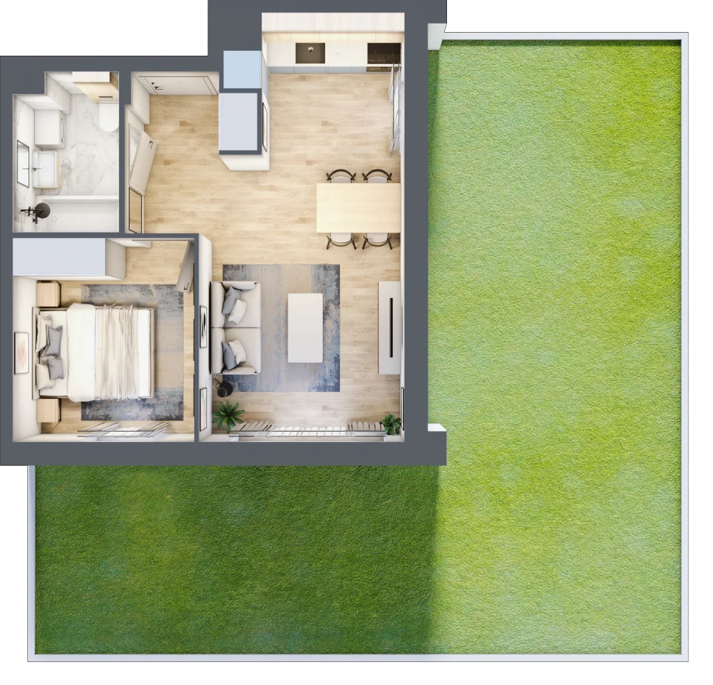 2 pokoje, mieszkanie 39,76 m², parter, oferta nr D.1.9, Silva Straszyn, Straszyn, ul. Boczna/Starogardzka