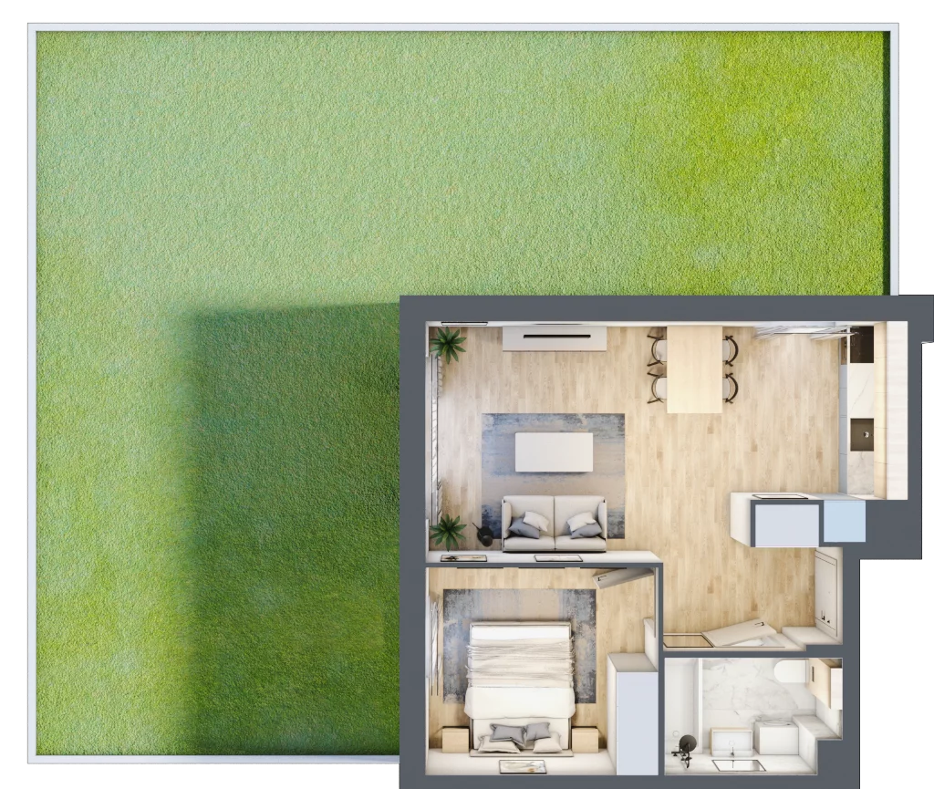 2 pokoje, mieszkanie 42,50 m², parter, oferta nr D.1.8, Silva Straszyn, Straszyn, ul. Boczna/Starogardzka